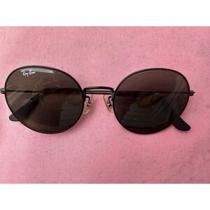 Ray-Ban RB3547 Round Metal Sunglasses Black Frame Dark Lenses